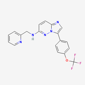 molecular formula C19H14F3N5O B13951859 N-(pyridin-2-ylmethyl)-3-(4-(trifluoromethoxy)phenyl)imidazo[1,2-b]pyridazin-6-amine 