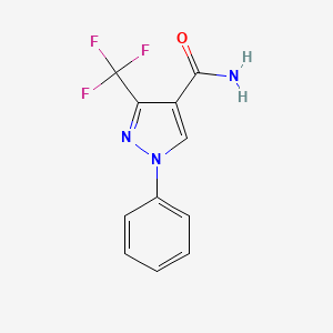 molecular formula C11H8F3N3O B1395190 1-苯基-3-(三氟甲基)-1H-吡唑-4-甲酰胺 CAS No. 1185292-87-8