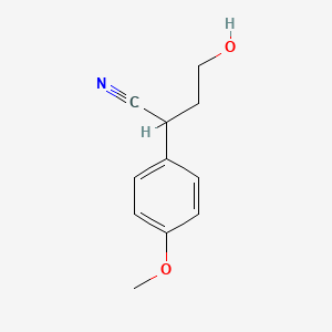 molecular formula C11H13NO2 B1395192 4-Hydroxy-2-(4-methoxyphenyl)butanenitrile CAS No. 855222-19-4