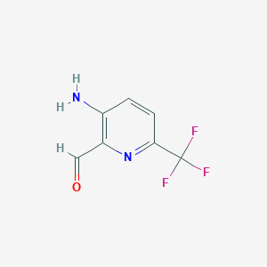molecular formula C7H5F3N2O B1395193 3-Amino-6-(trifluoromethyl)picolinaldehyde CAS No. 1260666-43-0