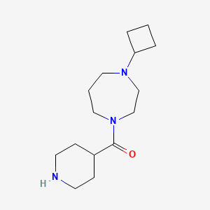 molecular formula C15H27N3O B1395196 1-Cyclobutyl-4-(piperidine-4-carbonyl)-1,4-diazepane CAS No. 799557-59-8