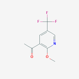 molecular formula C9H8F3NO2 B1395197 1-(5-(Trifluoromethyl)-2-methoxypyridin-3-YL)ethanone CAS No. 944900-51-0