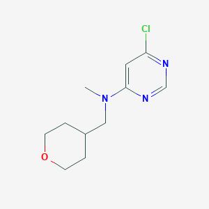 molecular formula C11H16ClN3O B1395199 6-Chloro-N-methyl-N-(tetrahydro-2H-pyran-4-ylmethyl)-4-pyrimidinamine CAS No. 1220036-29-2
