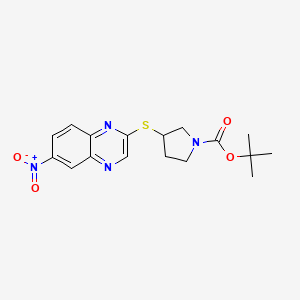 molecular formula C17H20N4O4S B13952047 3-(6-Nitro-quinoxalin-2-ylsulfanyl)-pyrrolidine-1-carboxylic acid tert-butyl ester 