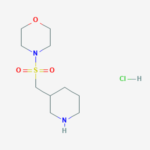 molecular formula C10H21ClN2O3S B1395210 4-[(Piperidin-3-ylmethyl)sulfonyl]morpholine hydrochloride CAS No. 1993054-37-7