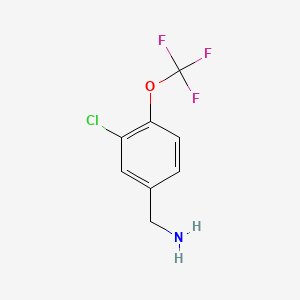 molecular formula C8H7ClF3NO B1395227 (3-CHLORO-4-(TRIFLUOROMETHOXY)PHENYL)METHANAMINE CAS No. 771581-60-3