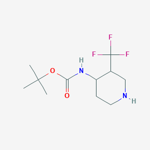 molecular formula C11H19F3N2O2 B1395228 (3-Trifluoromethyl-piperidin-4-YL)-carbamic acid tert-butyl ester CAS No. 1260780-34-4