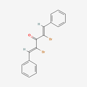 molecular formula C17H12Br2O B13952296 (1Z,4Z)-2,4-Dibromo-1,5-diphenyl-1,4-pentadien-3-one CAS No. 51110-61-3