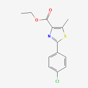 molecular formula C13H12ClNO2S B1395234 2-(4-Chlorophenyl)-5-methylthiazole-4-carboxylic acid ethyl ester CAS No. 113264-49-6