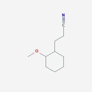 molecular formula C10H17NO B13952340 2-Methoxycyclohexanepropanenitrile CAS No. 411238-12-5