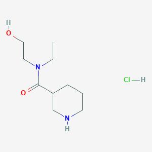 molecular formula C10H21ClN2O2 B1395257 N-Ethyl-N-(2-hydroxyethyl)-3-piperidinecarboxamide hydrochloride CAS No. 1220028-32-9