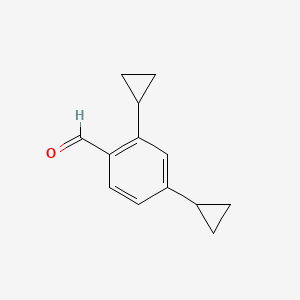 molecular formula C13H14O B1395265 2,4-Dicyclopropylbenzaldehyde CAS No. 1245645-99-1