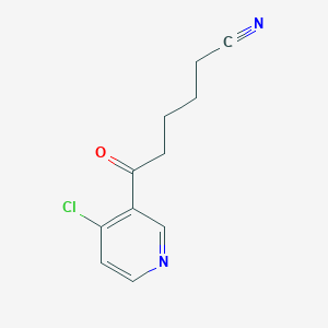 molecular formula C11H11ClN2O B1395266 6-(4-Chloro-3-pyridyl)-6-oxohexanenitrile CAS No. 890100-88-6