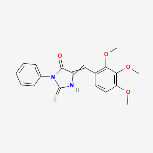 molecular formula C19H18N2O4S B1395268 3-Phenyl-2-sulfanylidene-5-[(2,3,4-trimethoxyphenyl)methylidene]imidazolidin-4-one CAS No. 94451-86-2