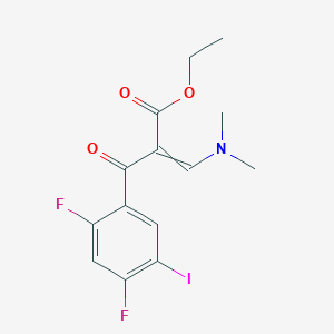 molecular formula C14H14F2INO3 B1395294 Ethyl 2-(2,4-difluoro-5-iodobenzoyl)-3-(dimethylamino)prop-2-enoate CAS No. 697762-39-3