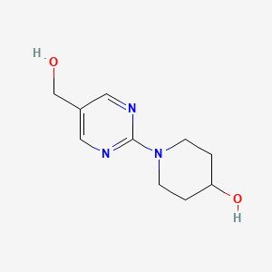 molecular formula C10H15N3O2 B1395296 1-(5-(Hydroxymethyl)pyrimidin-2-YL)piperidin-4-OL CAS No. 1116339-72-0