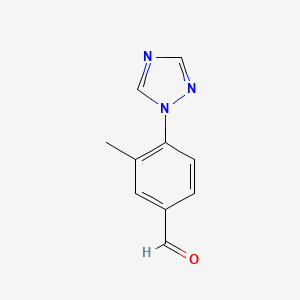 molecular formula C10H9N3O B1395336 3-methyl-4-(1H-1,2,4-triazol-1-yl)benzaldehyde CAS No. 1007317-54-5