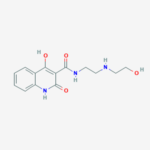 molecular formula C14H17N3O4 B1395339 4-Hydroxy-N-(2-((2-hydroxyethyl)amino)ethyl)-2-oxo-1,2-dihydroquinoline-3-carboxamide CAS No. 436088-79-8