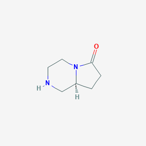 molecular formula C7H12N2O B139534 (S)-Hexahydropyrrolo[1,2-A]pyrazin-6(2H)-one CAS No. 151763-88-1