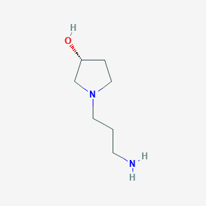 molecular formula C7H16N2O B1395344 (3R)-1-(3-aminopropyl)pyrrolidin-3-ol CAS No. 956948-81-5