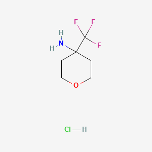 molecular formula C6H11ClF3NO B1395345 4-(Trifluoromethyl)oxan-4-amine hydrochloride CAS No. 1354961-50-4