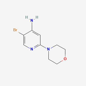 molecular formula C9H12BrN3O B13953489 5-Bromo-2-morpholinopyridin-4-amine 