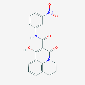 molecular formula C19H15N3O5 B1395351 7-hydroxy-N-(3-nitrophenyl)-5-oxo-2,3-dihydro-1H,5H-pyrido[3,2,1-ij]quinoline-6-carboxamide CAS No. 303987-19-1