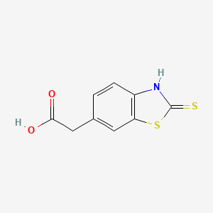 molecular formula C9H7NO2S2 B13953524 6-Benzothiazoleacetic acid, 2,3-dihydro-2-thioxo- CAS No. 30132-17-3