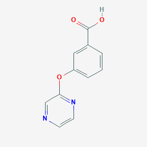 molecular formula C11H8N2O3 B1395354 3-(Pyrazin-2-yloxy)benzoic acid CAS No. 1250986-82-3