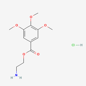 molecular formula C12H18ClNO5 B13953564 Ethanol, 2-amino-, 3,4,5-trimethoxybenzoate, hydrochloride CAS No. 73927-22-7