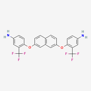 molecular formula C24H16F6N2O2 B13953574 2,7-Bis(4-amino-2-trifluoromethylphenoxy)naphthalene 