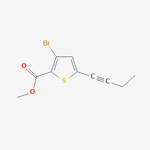 molecular formula C10H9BrO2S B13953591 Methyl 3-bromo-5-(but-1-ynyl)thiophene-2-carboxylate 
