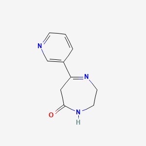 molecular formula C10H11N3O B1395365 5-(pyridin-3-yl)-2,3,6,7-tetrahydro-1H-1,4-diazepin-7-one CAS No. 1311313-85-5