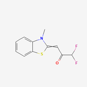 molecular formula C11H9F2NOS B13953676 1,1-Difluoro-3-(3-methyl-1,3-benzothiazol-2-ylidene)propan-2-one 