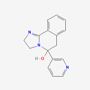 molecular formula C16H15N3O B13953697 2,3,5,6-Tetrahydro-5-(3-pyridyl)-imidazo(2,1-a)isoquinolin-5-ol CAS No. 60151-19-1