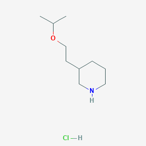 molecular formula C10H22ClNO B1395373 3-(2-Isopropoxyethyl)piperidine hydrochloride CAS No. 1220035-18-6