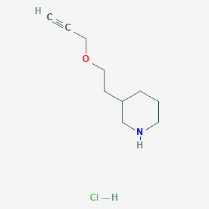 molecular formula C10H18ClNO B1395374 3-[2-(2-Propynyloxy)ethyl]piperidine hydrochloride CAS No. 1219949-04-8