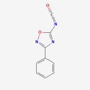 molecular formula C9H5N3O2 B13953762 5-Isocyanato-3-phenyl-1,2,4-oxadiazole CAS No. 90484-03-0
