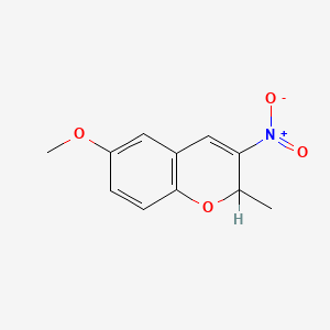 molecular formula C11H11NO4 B13953788 6-Methoxy-2-methyl-3-nitro-2H-1-benzopyran CAS No. 57543-81-4