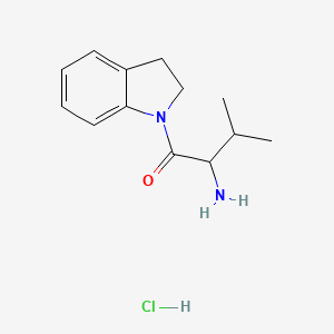 molecular formula C13H19ClN2O B1395379 2-Amino-1-(2,3-dihydro-1H-indol-1-YL)-3-methyl-1-butanone hydrochloride CAS No. 1236259-23-6