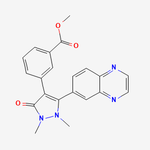 molecular formula C21H18N4O3 B13953824 methyl 3-(1,2-dimethyl-3-oxo-5-(quinoxalin-6-yl)-2,3-dihydro-1H-pyrazol-4-yl)benzoate CAS No. 937279-05-5