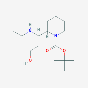 molecular formula C16H32N2O3 B13953866 tert-Butyl 2-(3-hydroxy-1-(isopropylamino)propyl)piperidine-1-carboxylate 