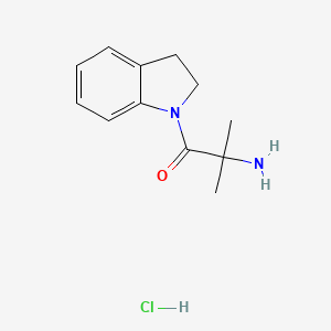 molecular formula C12H17ClN2O B1395391 2-Amino-1-(2,3-dihydro-1H-indol-1-YL)-2-methyl-1-propanone hydrochloride CAS No. 1220034-91-2