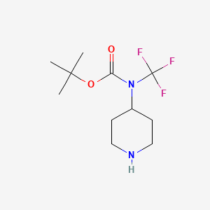molecular formula C11H19F3N2O2 B13953911 Tert-butyl piperidin-4-yl(trifluoromethyl)carbamate 