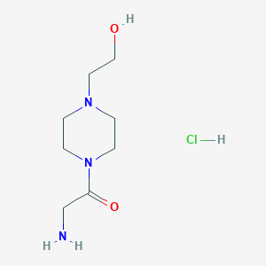 molecular formula C8H18ClN3O2 B1395392 2-Amino-1-[4-(2-hydroxyethyl)-1-piperazinyl]-1-ethanone hydrochloride CAS No. 1220017-16-2