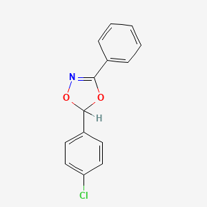 molecular formula C14H10ClNO2 B13953925 5-(4-Chlorophenyl)-3-phenyl-1,4,2-dioxazole CAS No. 55076-24-9