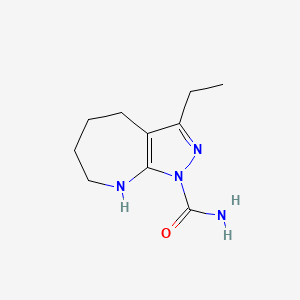 molecular formula C10H16N4O B13953929 3-Ethyl-5,6,7,8-tetrahydropyrazolo[3,4-b]azepine-1(4H)-carboxamide 
