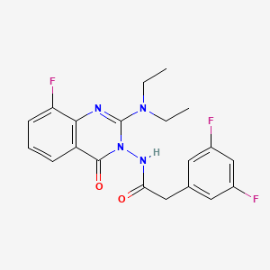 molecular formula C20H19F3N4O2 B13953949 N-(2-diethylamino-8-fluoro-4-oxo-4H-quinazolin-3-yl)-2-(3,5-difluorophenyl)acetamide 