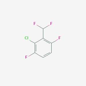 molecular formula C7H3ClF4 B1395395 2-Chloro-3-(difluoromethyl)-1,4-difluorobenzene CAS No. 1221272-89-4