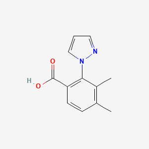 molecular formula C12H12N2O2 B1395398 3,4-Dimethyl-2-(1H-pyrazol-1-YL)benzoic acid CAS No. 1214622-51-1